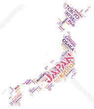 Japan top travel destinations word cloud