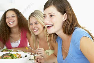 Friends sharing lunch together