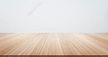 Empty wood table floor top for display or montage product