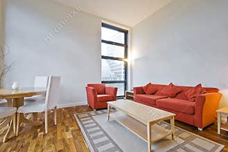 High ceiling living room