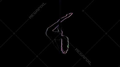 Contours of dancing girl stripper on pylon. Computer drawing