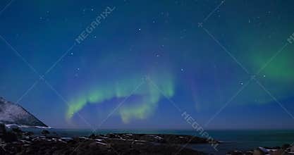 Northern Lights, polar light or Aurora Borealis in the night sky
