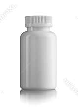 Closed white medicine bottle