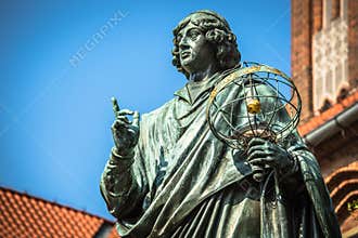 Monument of great astronomer Nicolaus Copernicus, Torun, Poland