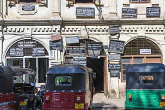 Signboards of attorneys and notaries in Kandy, Sri Lanka