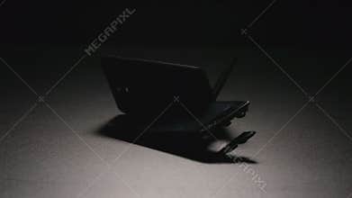 SLOW MOTION: Smartphone falls and breaks on a parts in center