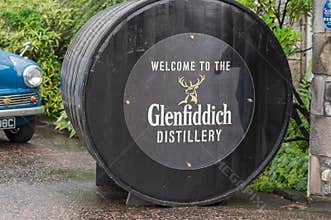 Barrel with sign