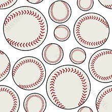 White Baseball Ball Seamless Pattern