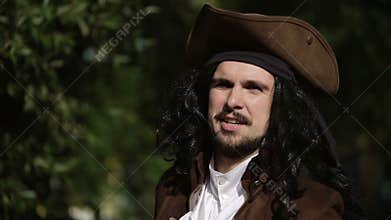 SAINT-PETERSBURG, RUSSIA - AUGUST 27, 2016: Man in pirate costume