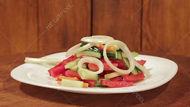 Healthy salad with fresh vegetables.