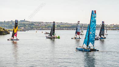 CARDIFF/UK - AUGUST 27 : View of Yachts in Cardiff Bay on August