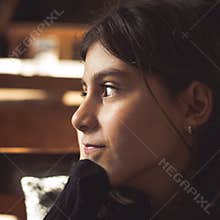 Young Girl Contemplation Leisure Concept