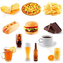 Set of fast food