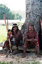 Hunters Krikati - Native indians of Brazil