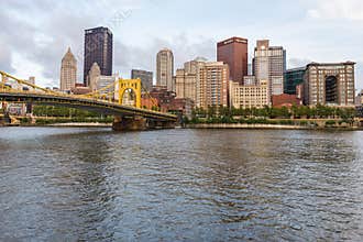 Skyline of Pittsburgh, Pennsylvania fron Allegheny Landing across the Allegheny River