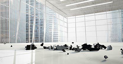 Dollar sign falling in office