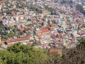 Madagascar, Antananarivo, view of city from the highest hill