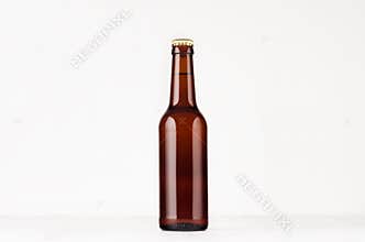 Brown longneck beer bottle 330ml mock up.
