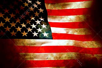 Old glory flag in stone