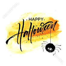 Happy Halloween lettering. Holiday calligraphy for banner, poster, greeting card, party invitation. Vector illustration