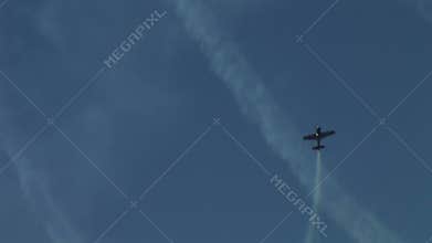 Aerobatics in blue sky multiple shots