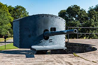 Antique Endicott-Era Rapid Fire Gun at Fort Monroe