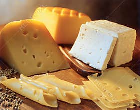 Variety of cheeses.