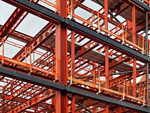Metal framework of new building development