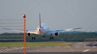 Airplane landing in Dusseldorf