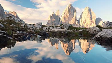 Mountains and Reflection in the Lake