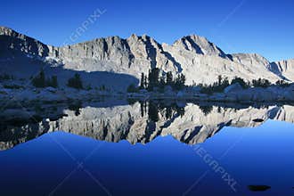 Mountain lake at sunrise