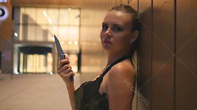 girl with knife