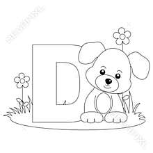 Animal Alphabet D Coloring page