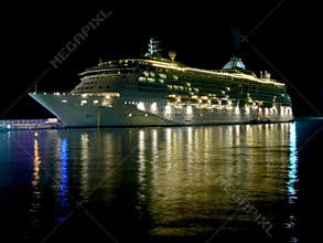 Cruise ship at night
