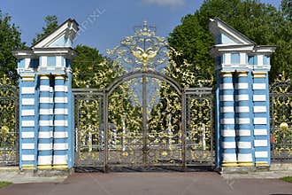 Entrance Gate of the Catherine Palace near Saint Petersburg, Russia