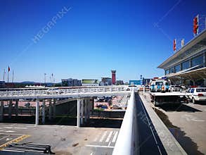Changchun Longjia Airport in a sunny day