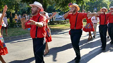Dancers from Puerto Rico in traditional costume