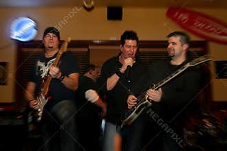 Rock band performing