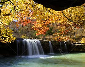 Autumn colors at Falling Water Falls, Falling Water Creek, Ozark National Forest, Arkansas