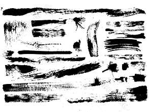 Set of brush strokes, stains, splashes, vector