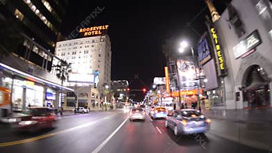 POV Driving in Hollywood California - Time Lapse