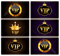 VIP Members Card Set Vector Illustration