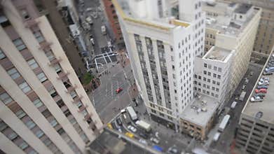 Time Lapse Tilt Shift of Traffic In Downtown San Francisco