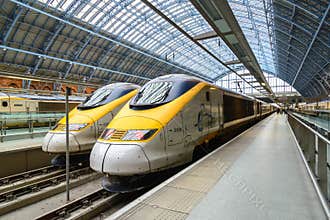 Eurostar high speed train in London, UK