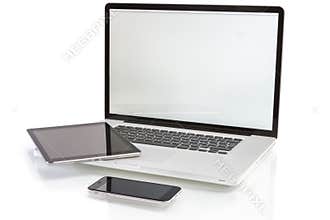 Modern computer devices - laptop, tablet pc and smartphone