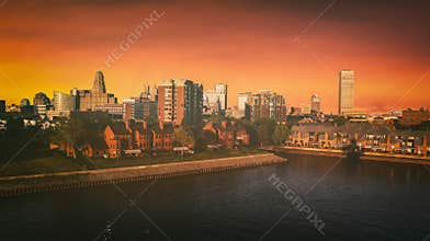 Buffalo New York Skyline Sunset