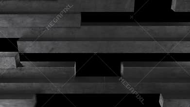 Concrete beams formed in a ladder, video transitions