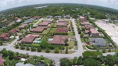 Residential neighborhood Miami aerial