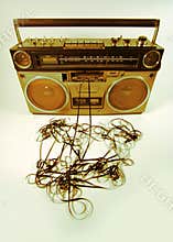 Tape spewing boombox