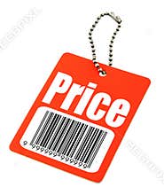 Price tag with fake bar code